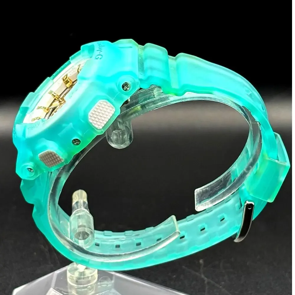 Casio Baby-G BA-110SC-2A Sea Glass Clear Teal Analog Digital Women's Watch
